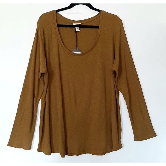 Women's Plus Size Long Sleeve Scoop Neck T-Shirt - 2XL - Ava & Viv - Picture 3 of 4